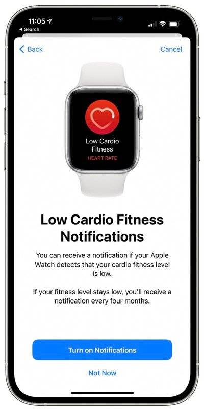 cardio-fitnessl-level-notification